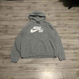 skater grey and white nike sb hoodie
